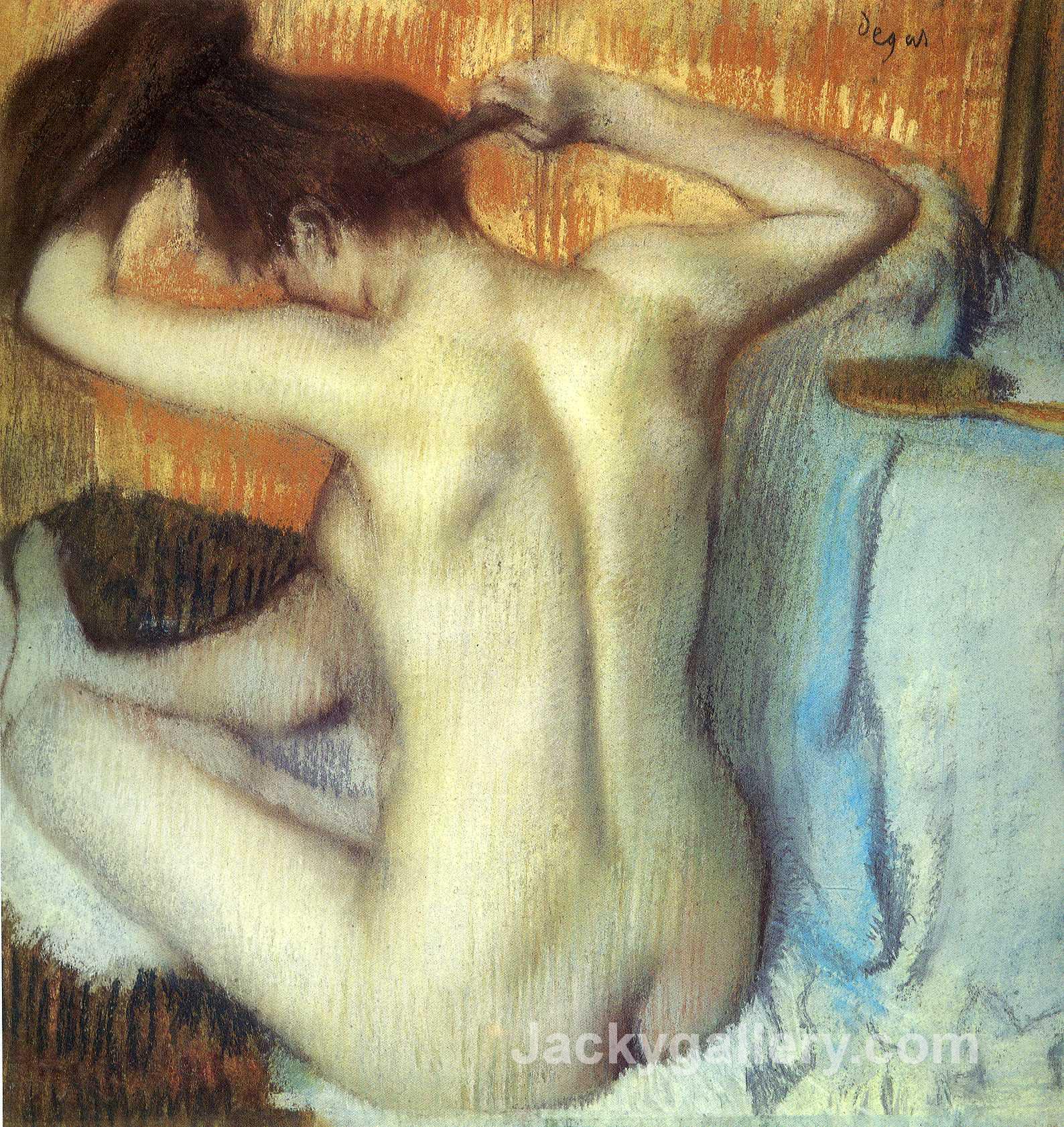 Woman Combing Her Hair by Edgar Degas paintings reproduction